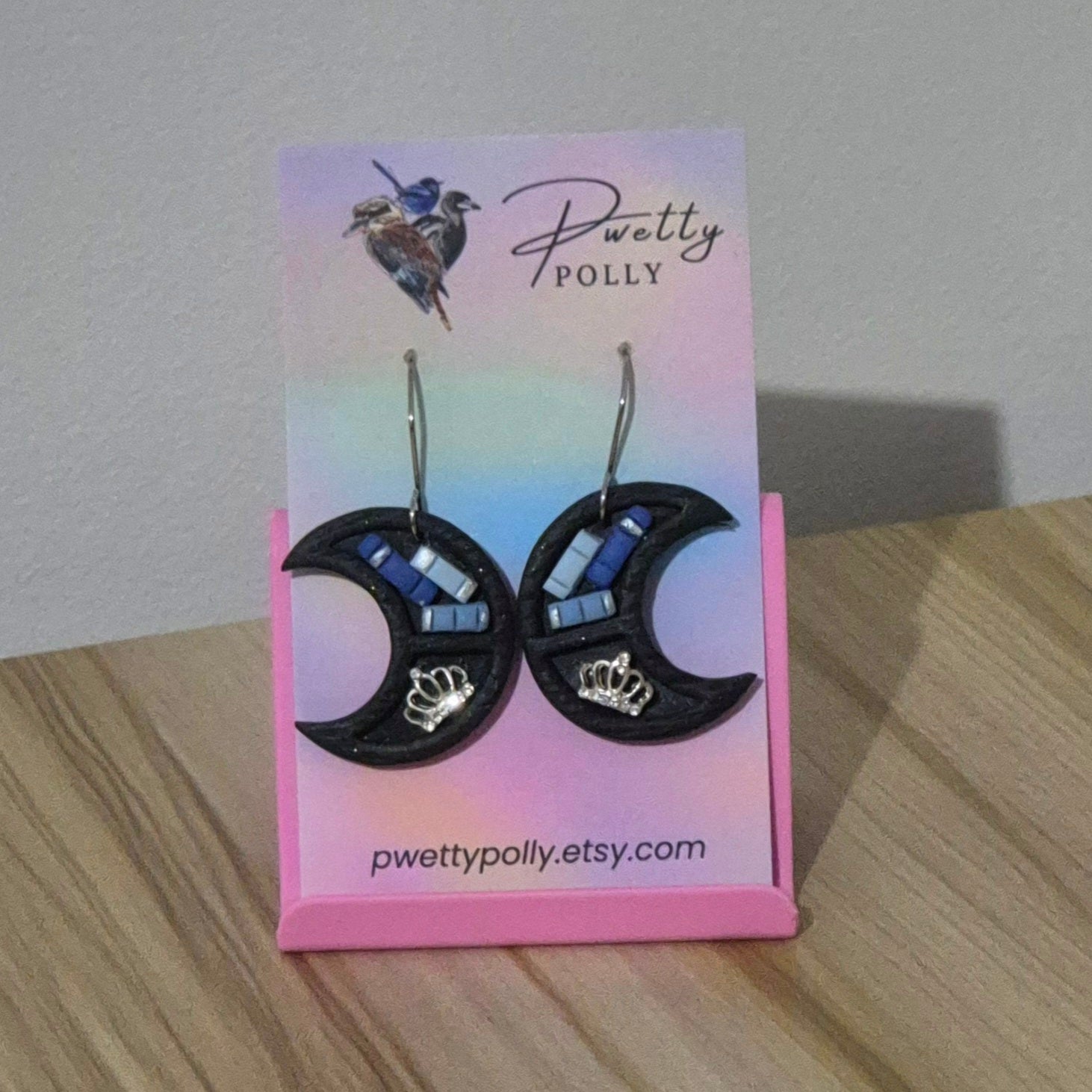 Half Moon - Bookish Dangle Earrings