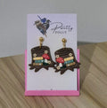 Tree Stump Bookstack - Bookish Dangle Earrings