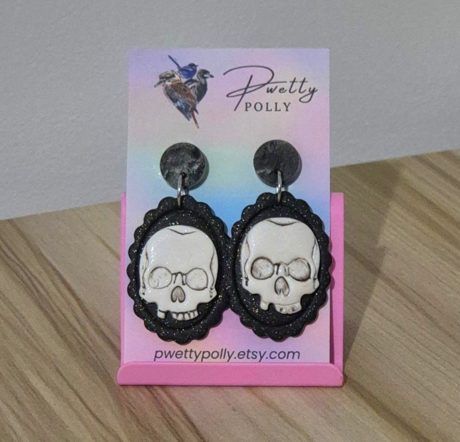 Skull Cameo - Bookish Dangle Earrings