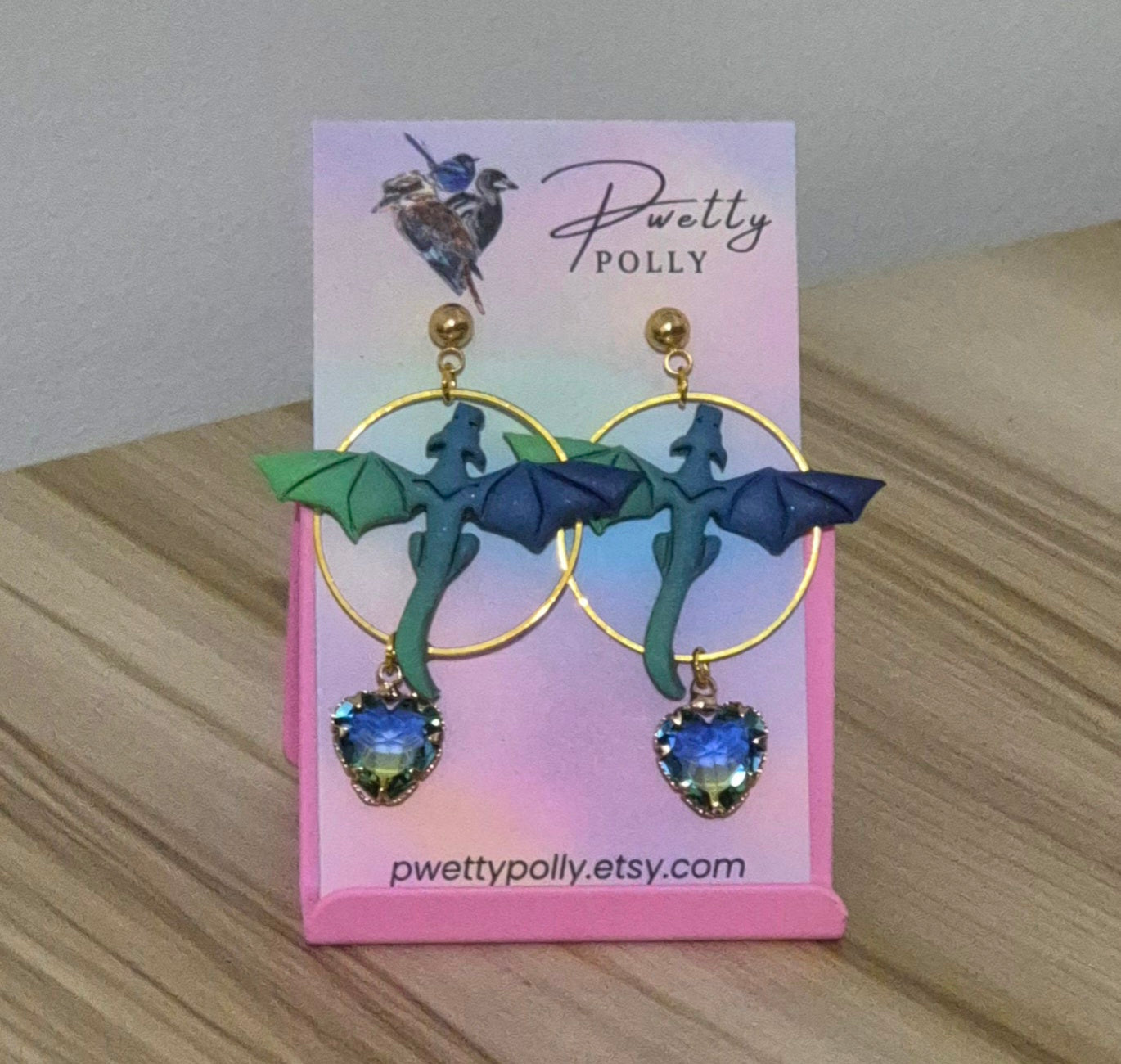 Dragon Crystal - Bookish Dangle Earrings