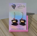 Black & Gold - Bookish Dangle Earrings