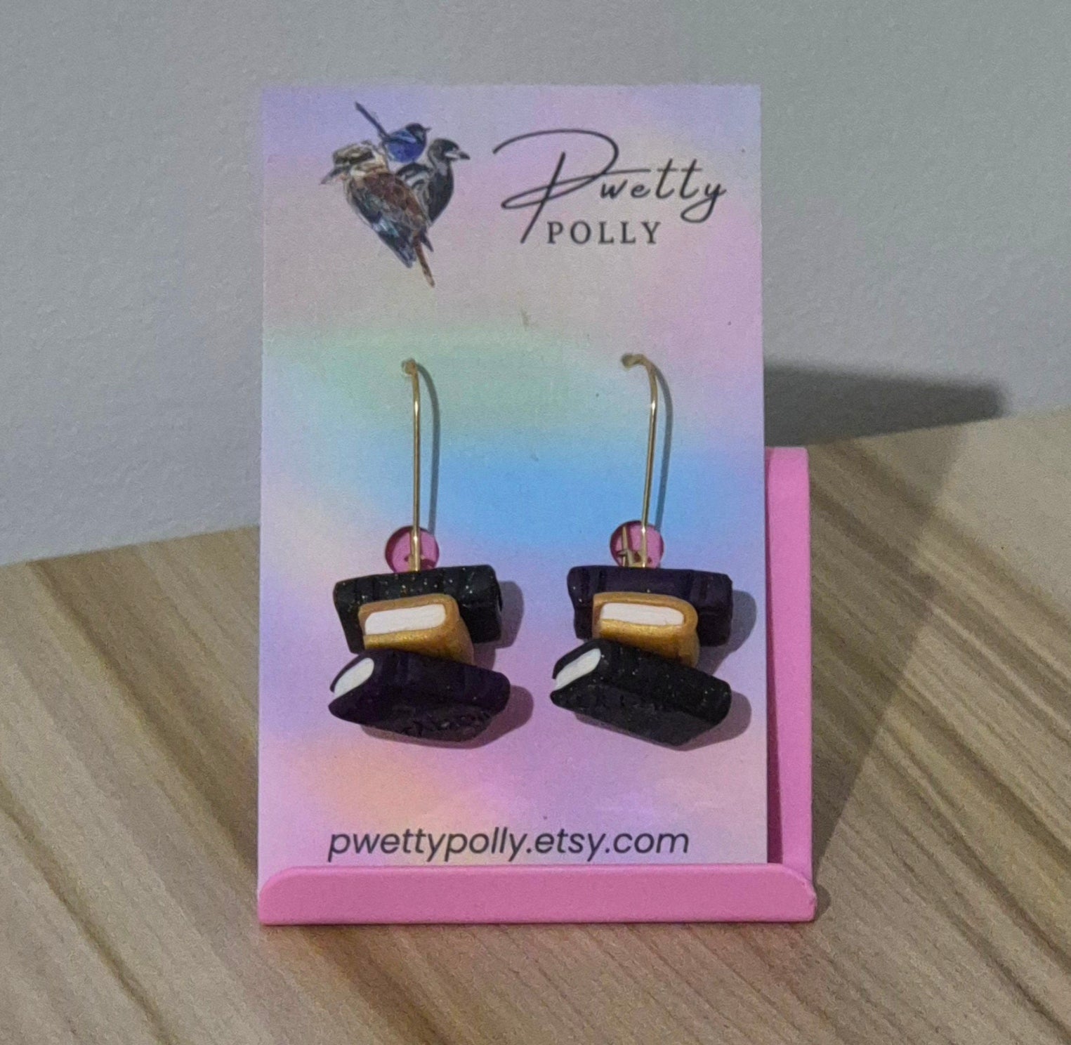 Black & Gold - Bookish Dangle Earrings