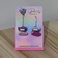 Purple & Teal Bookstack - Bookish Dangle Earrings