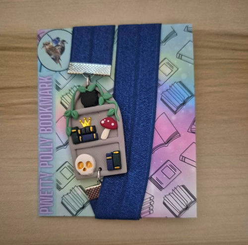Bookshelf Polymer Clay & Elastic Bookmark
