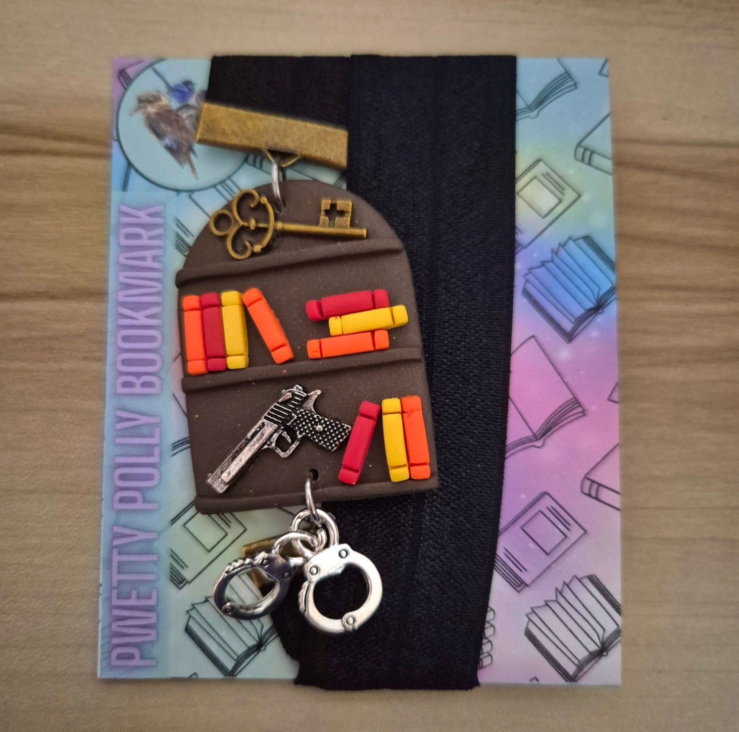 Bookshelf Polymer Clay & Elastic Bookmark