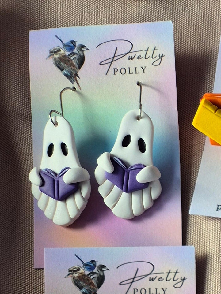 Ghosty Reads - Bookish Dangle Earrings