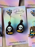 Skull Shelf - Bookish Dangle Earrings